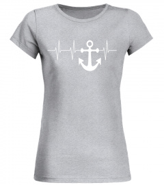 Heartbeat with Anchor Design Cool T-shirt