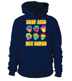 Drop Acid Not Bombs Trippy Tongue LSD Shirt