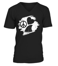 Peace Love Sharks Retro Vintage T Shirt