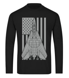 F14 Tomcat Fighter Jet Military American Flag TShirt