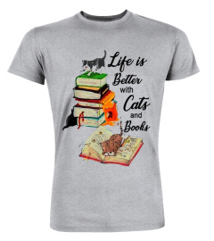 Life Is Better With Cats And Books Tshirt