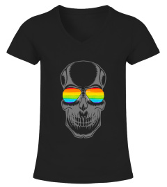 Gay Pride LGBT Rainbow Skull Shirt