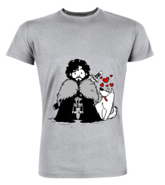 jon snow with cute wolf tee shirt