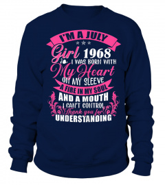 Womens I'm A July Girl 1968 T Shirt 51st Birthday Gift for Women