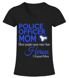 Police Officer Mom Love Heroes T-shirt