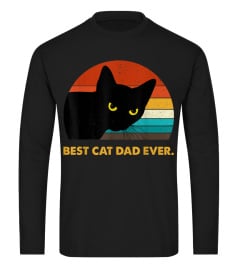 Best Cat Dad Ever Vintage Mens TShirt Black Cat Daddy Tee