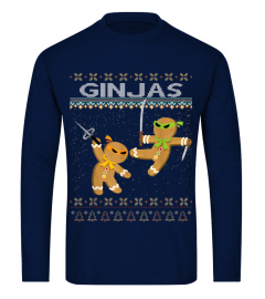 Ginjas Gingerbread Ninjas Funny Ugly Christmas T Shirt