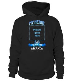 MY HEART ONLY BEATS FOR - CUSTOMIZE YOUR NAME & PHOTO ON THE SHIRT!