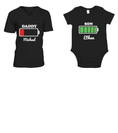 Daddy and Son Custom Battery T-shirt