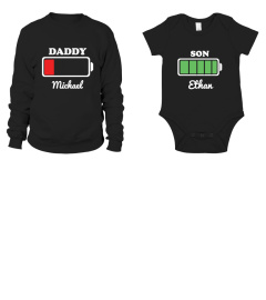 Daddy and Son Custom Battery T-shirt