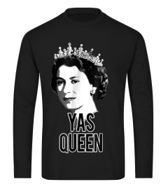 YAS QUEEN Elizabeth II England Meme T-Shirt British Crown