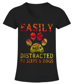 Jp Distracted By Dogs And Jeep Shirt
