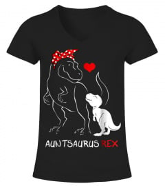Auntie Saurus T-Shirt Auntsaur Dinosaur Family Gift for Aunt