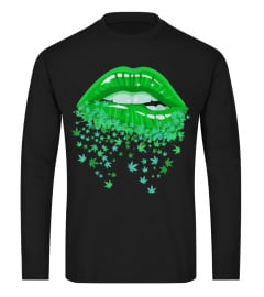 Sexy Lips T Shirt Cannabis Marijuana Weed Pot Leaf Lover