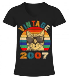 Vintage 12th Bday Cat Shirt Cat 2007 12 Years Old Gifts