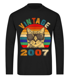 Vintage 12th Bday Cat Shirt Cat 2007 12 Years Old Gifts