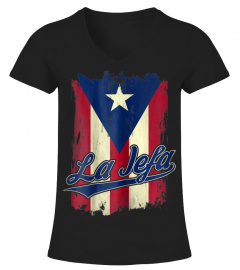 Womens La Jefa Puerto Rico Flag Shirt For Puerto Rican Women Camisa