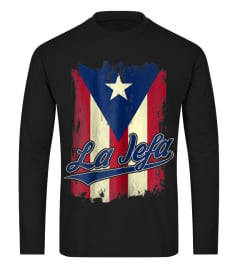 Womens La Jefa Puerto Rico Flag Shirt For Puerto Rican Women Camisa