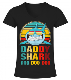 Mens Daddy Shark shirt Retro Vintage gift for Father Tank Top