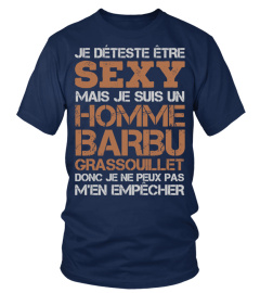 Homme barbu grassouillet