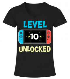 Level 10 unlocked Switch Gamer 10th Birthday Gift T-shirt