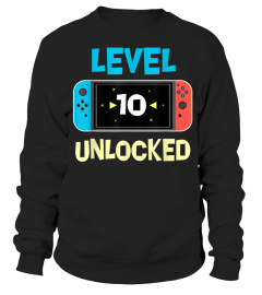 Level 10 unlocked Switch Gamer 10th Birthday Gift T-shirt