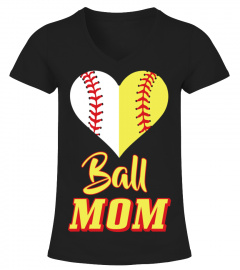 Funny Softball Mom T-Shirt Ball Mom Softball Baseball Tee