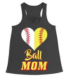 Funny Softball Mom T-Shirt Ball Mom Softball Baseball Tee