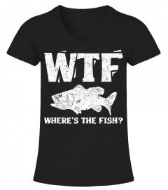 WTF Wheres the Fish Funny Fishing Fisherman Mens L/S Baseball T-Shirt