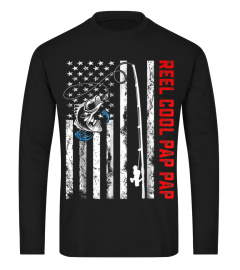 Reel Cool Pap Pap Shirt American Flag Fishing Birthday Gifts