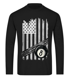 American Flag Pool Table Shirt Billiard 8 Ball T-Shirt