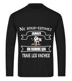 HOMME QUI TRAIE LES VACHES T- SHIRT