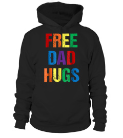 Mens Free Dad Hugs T-Shirt for Men, LGBTQ Gay Pride Rainbow