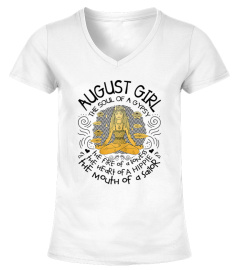 Womens August Girl The Soul of A Gypsy Funny Birthday T-shirt