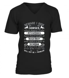 Beware I Ride Horses T Shirt