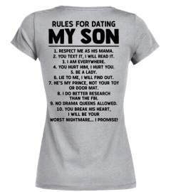 Rules for dating my son shirt
