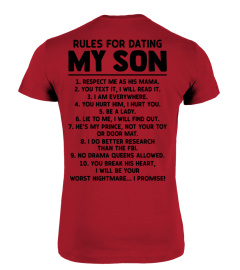 Rules for dating my son shirt