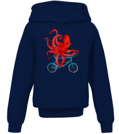 Octopus on bicycle Tee Shirt - Cycling octopus