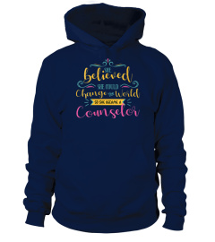 Womens Believed She Can Change The World School Counselor Shirt  V-Neck T-Shirt