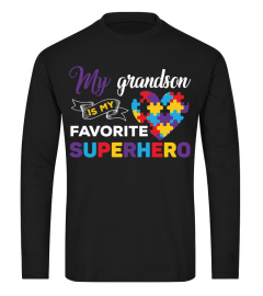 My Grandson Is My Favorite Superhero-Autism Grandma Shirt