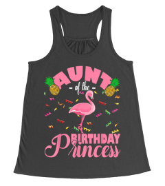 Aunt Of The Birthday Princess Cute Flamingo Gifts For Girl T-Shirt