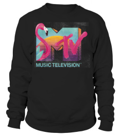 MTV Distressed Retro Flamingo Logo Fill T-Shirt