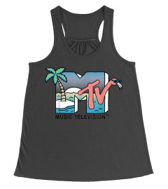 MTV Beach Island Flamingo Logo Vintage Graphic T-Shirt