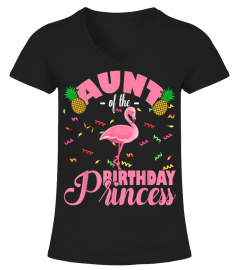 Aunt Of The Birthday Princess Cute Flamingo Gifts For Girl T-Shirt