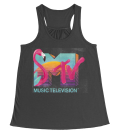 MTV Distressed Retro Flamingo Logo Fill T-Shirt