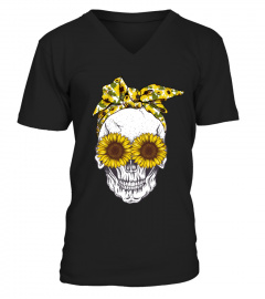 skull and sunflower