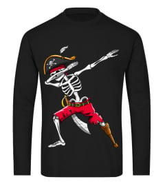 Dabbing Skeleton Pirate Shirt Kids Boys Halloween Gift Dab T-Shirt