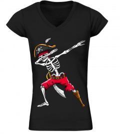 Dabbing Skeleton Pirate Shirt Kids Boys Halloween Gift Dab T-Shirt