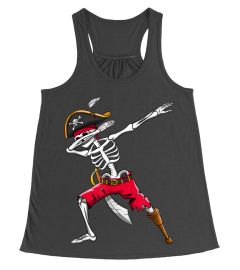 Dabbing Skeleton Pirate Shirt Kids Boys Halloween Gift Dab T-Shirt