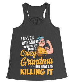 I Never Dreamed I'd Grow Up To Be A Crazy Grandma Funny Shirts Funny T Shirts For Woman and Men